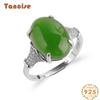 Танцизное классическое кольцо из стерлингового серебра 925 пробы с цирконом и нефритом, женские ювелирные изделия, свадебное обещание, подарок для вечеринки