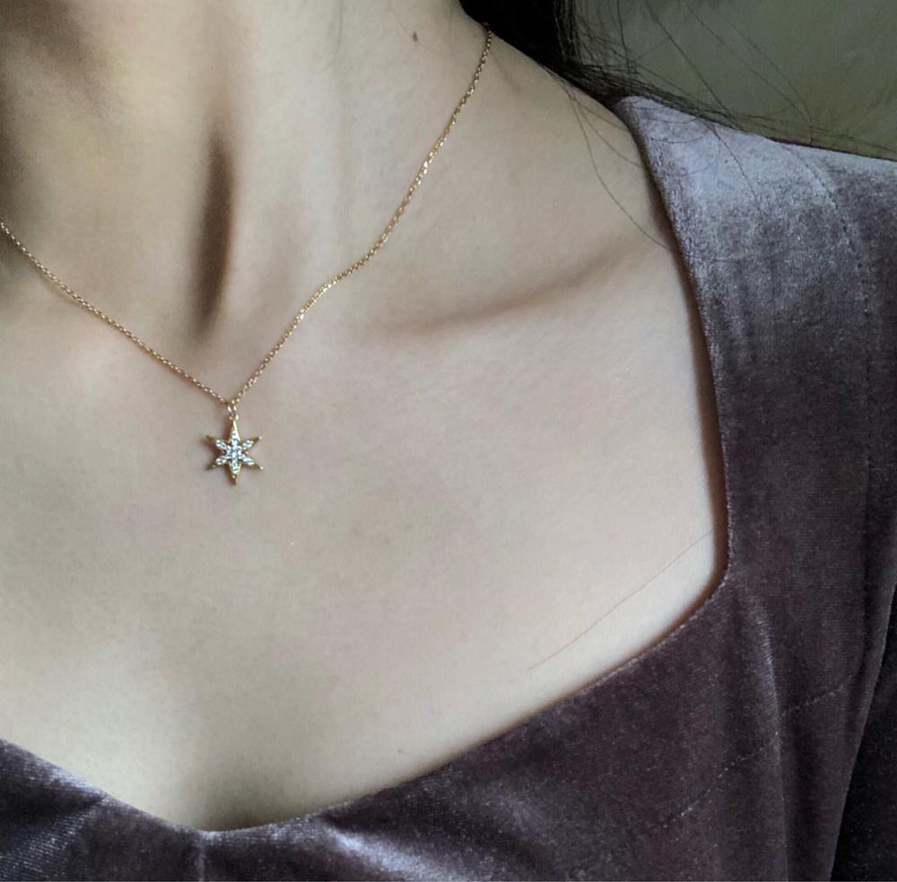 Подвеска из стерлингового серебра 925 пробы с кристаллами шестиконечной звезды, 14-каратное позолоченное ожерелье, женское модное трендовое ювелирное изделие
