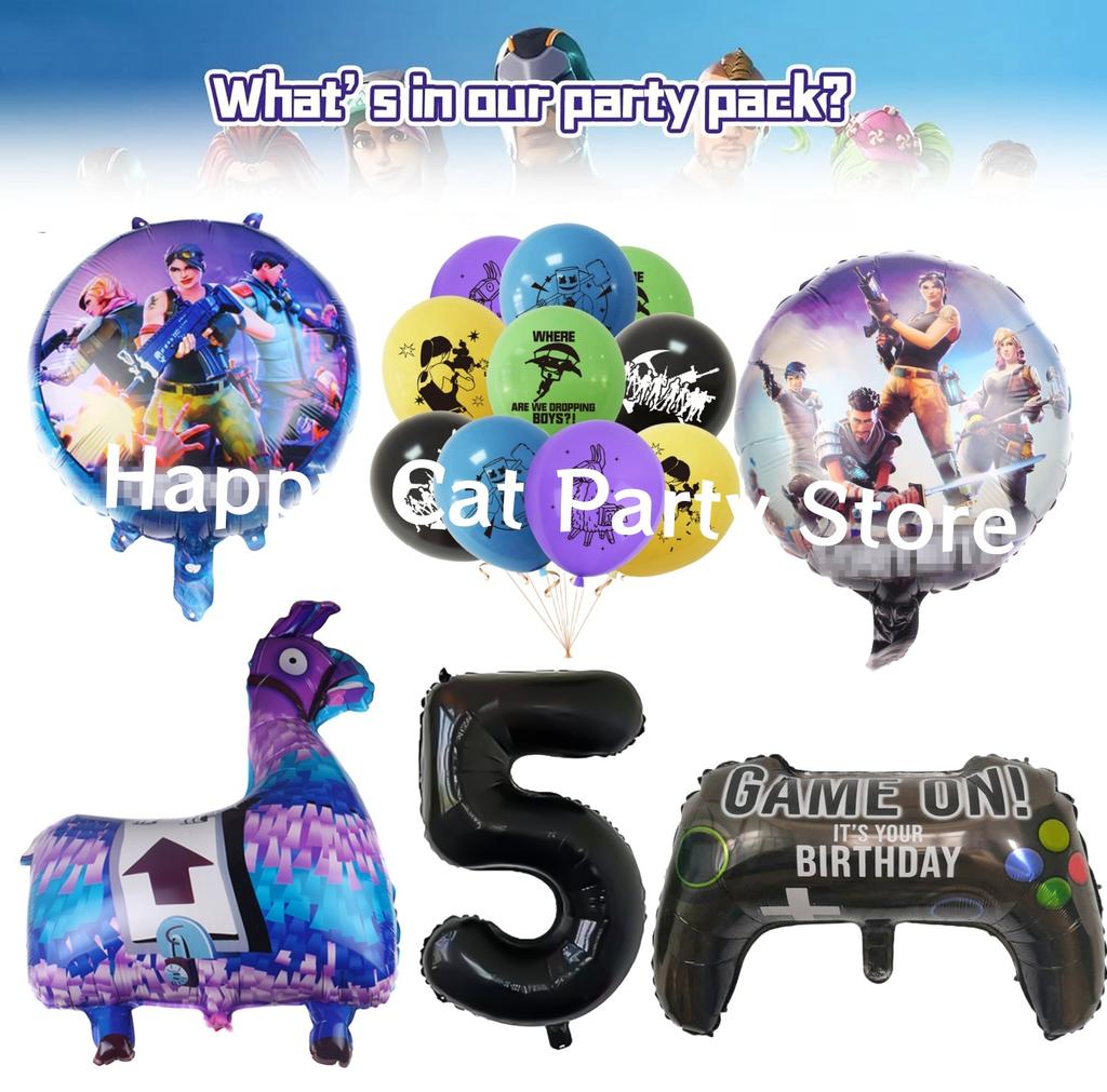 Игра-стрелялка Fortnition Украшение для дня рождения Мультяшная альпака Лама Тарелка Скатерть Праздник для новорожденного Детские подарки Принадлежности для вечеринки