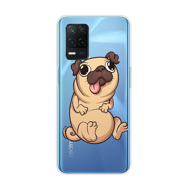 Cartoon Cute Pug Dog For Realme 8 8i V3 V5 GT Neo Flash Edition Explorer Master Neo2 Narzo 30 50i 50A C21Y Phone Case