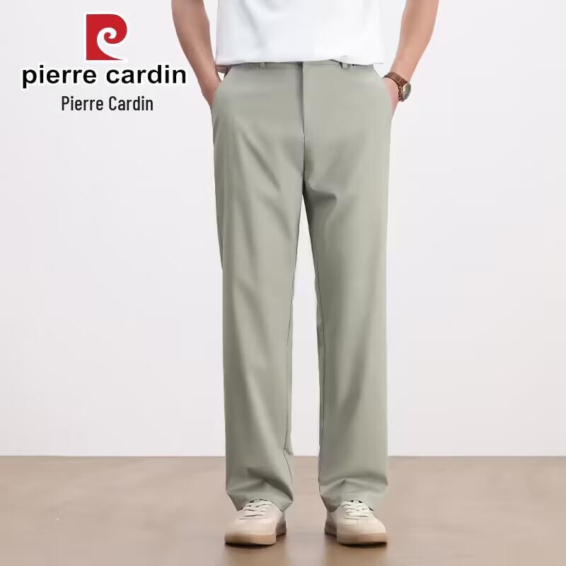 Pierre Cardin Men's Cooling Ice Silk Slim Straight Business Casual Pants
