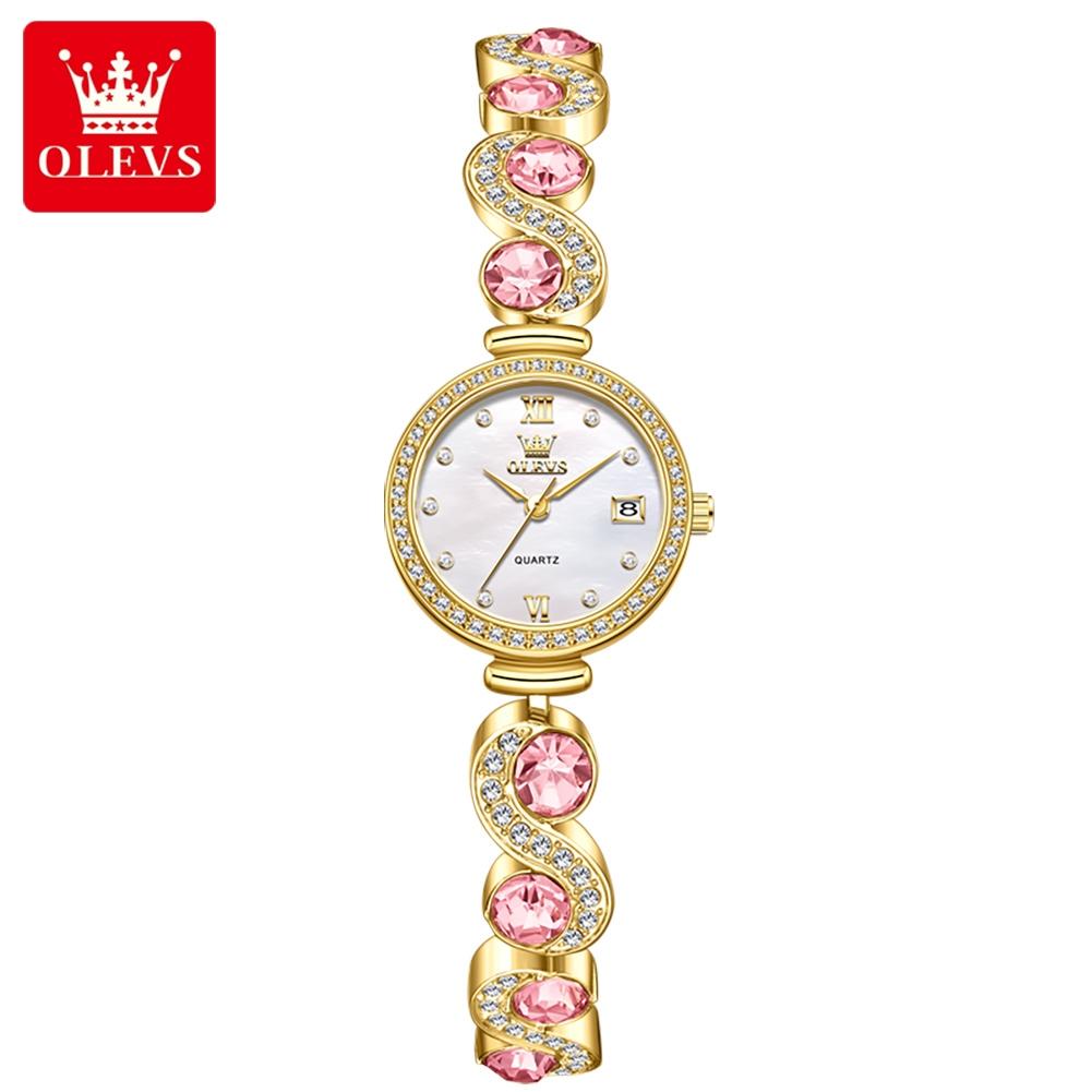 OLEVS 5633 Elegance China Lady Quartz Watch Latest Stainless Steel Band Waterproof Date Display Bling Leisure Watch Factory