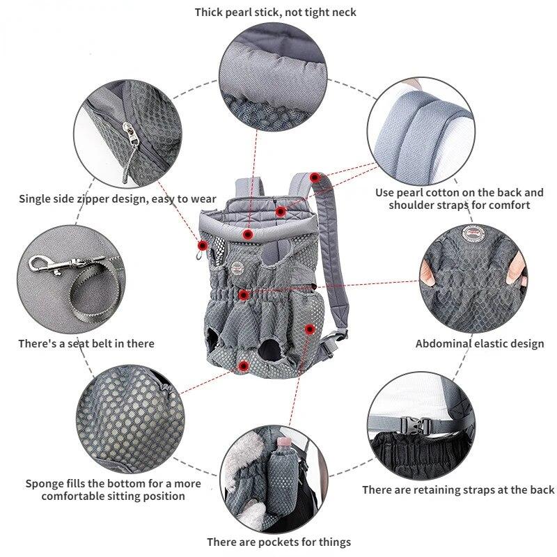 Портативная дышащая мягкая нагрудная сумка для собак, рюкзак для маленьких и средних собак, сумка для переноски Тедди на открытом воздухе, переноска для собак для чихуахуа