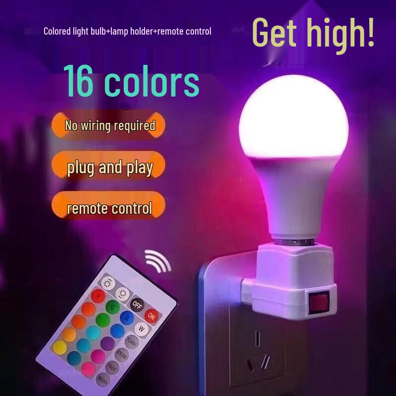 Беспроводная RGB-лампочка с цоколем E27 и пультом дистанционного управления.