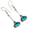 Chrome Diopside Gemstone Handmade Silver Jewelry Earrings 1.5''