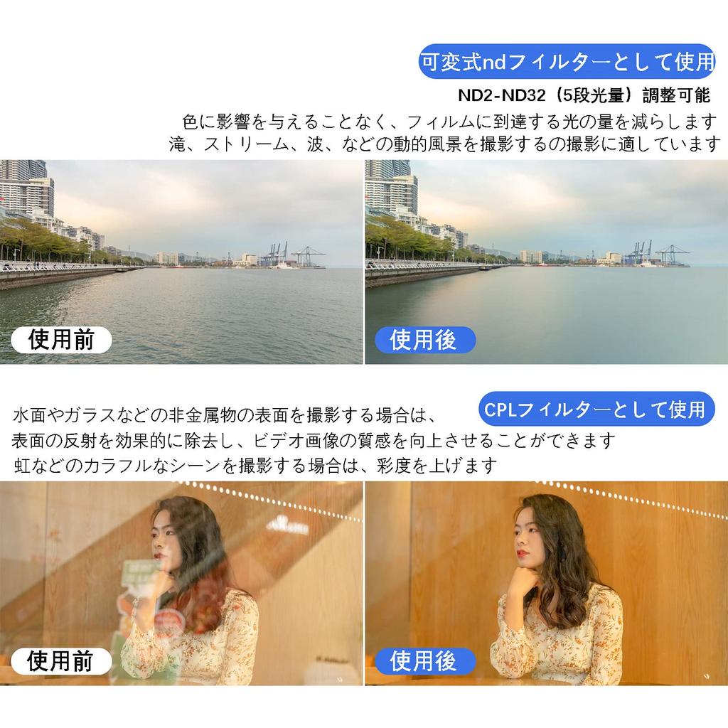 Variable JJC 72mm Variable ND Filter CPL Filter Nano Coating for Nikon Z F4S Canon EF 50mm Sigma Sony FE and other lenses and Thin frame design