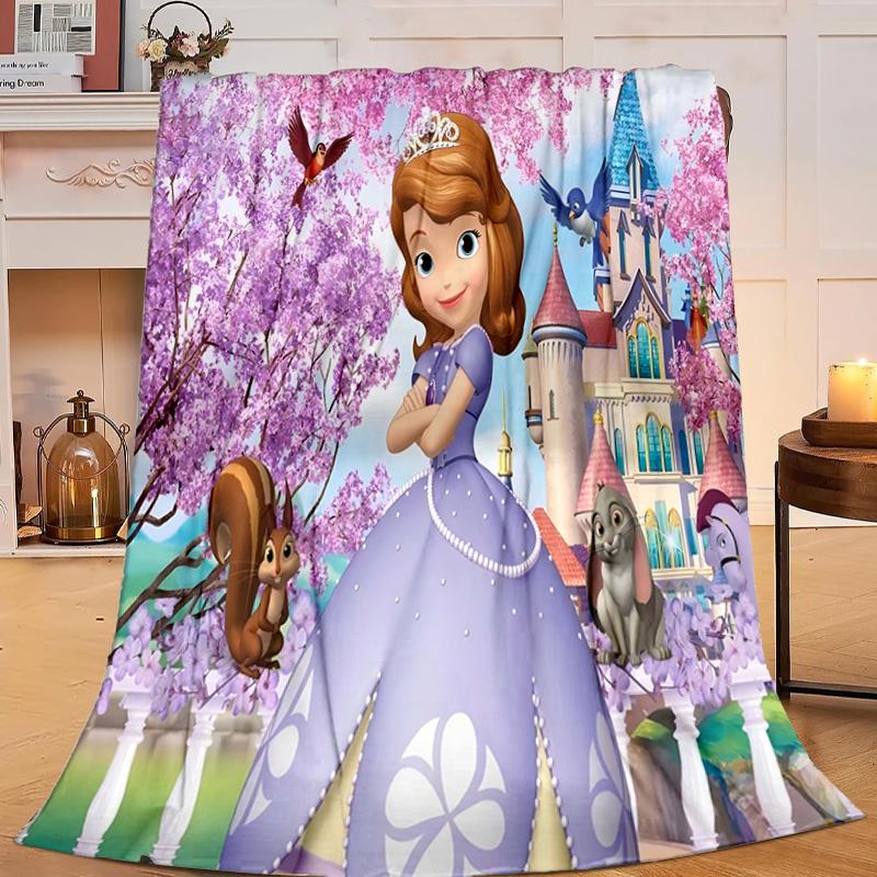 1PC Princess Sofia Flannel Blanket Gift, Suitable for Both Men And Women, Soft Ideal for Beds And Sofa, Birthday Or Christmas Gift