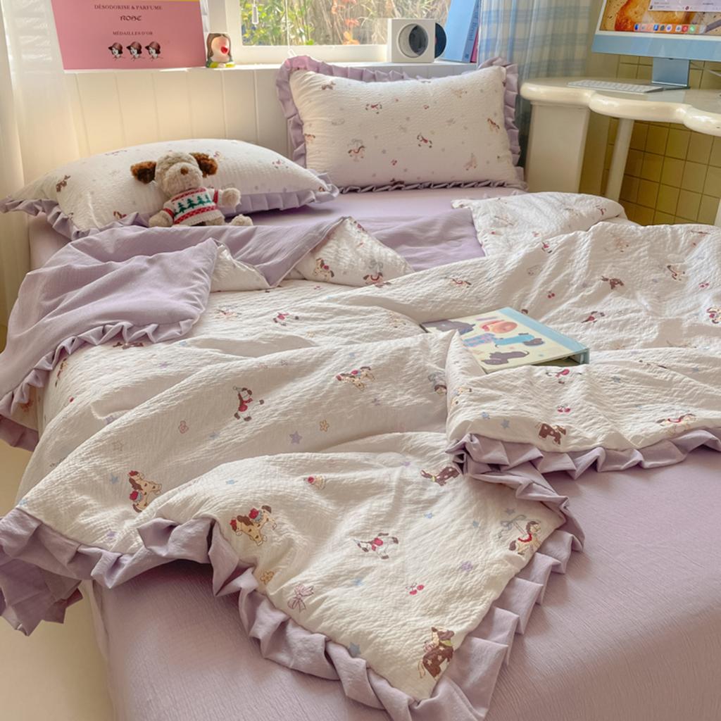 Princess Wind Class A Cotton Double Yarn Xia Liang Quilt, Machine Washable Lace Lace Student Dormitory Air Conditioning Quilt 4