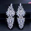 CMM Shiny AAA Zirconia Long Bridal Drop Earrings Jewelry Accessories