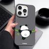 Мягкий чехол для телефона TPU с милым рисунком панды для iPhone 16 Pro 15 Pro Max 14 13 12 11, матовая кожаная текстура, ударопрочный, тонкий, задняя крышка