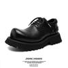 Big Head Derby Shoes Men's Thick-soled Heightened Head Black Tooling Low-top Casual British Style Leather Shoes 66689-B