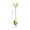 1Pc 304 Stainless Steel Cartoon Christmas Elk Spoon Cute Deer Head Mini Ice Cream Spoons Coffee Dessert Stirring Spoon Tableware