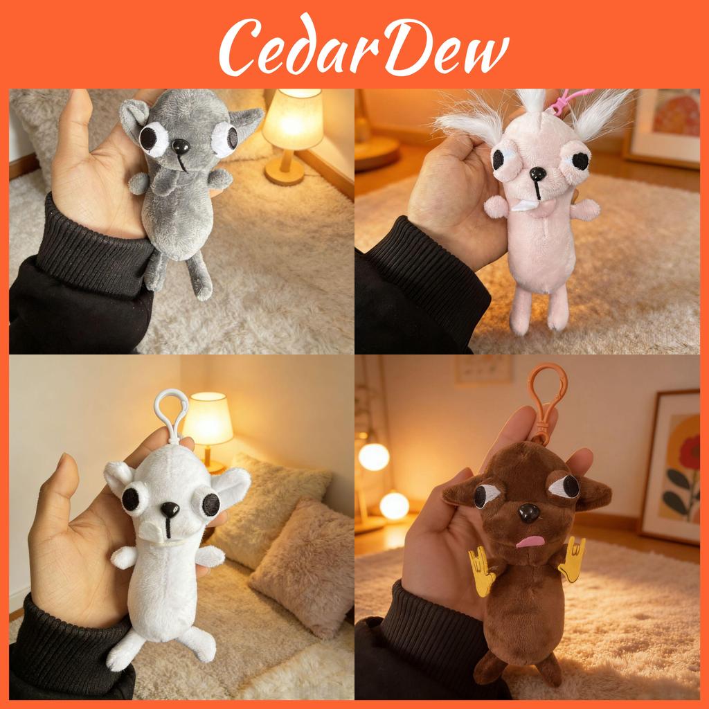 Short Plush Dog Pendant With Cute Expression For Gift And Collection