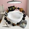 1PC New Cute Little Black Cat Bracelet For Women Men Fashion Funny Cartoon Animal Beaded Bracelet Trendy Couple Friend Gifts