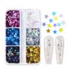 1Box Colorful Nail Charms Laser Star Sequins Mix 3D Thin Sheet for Gel Manicure DIY Nail Art Decoration