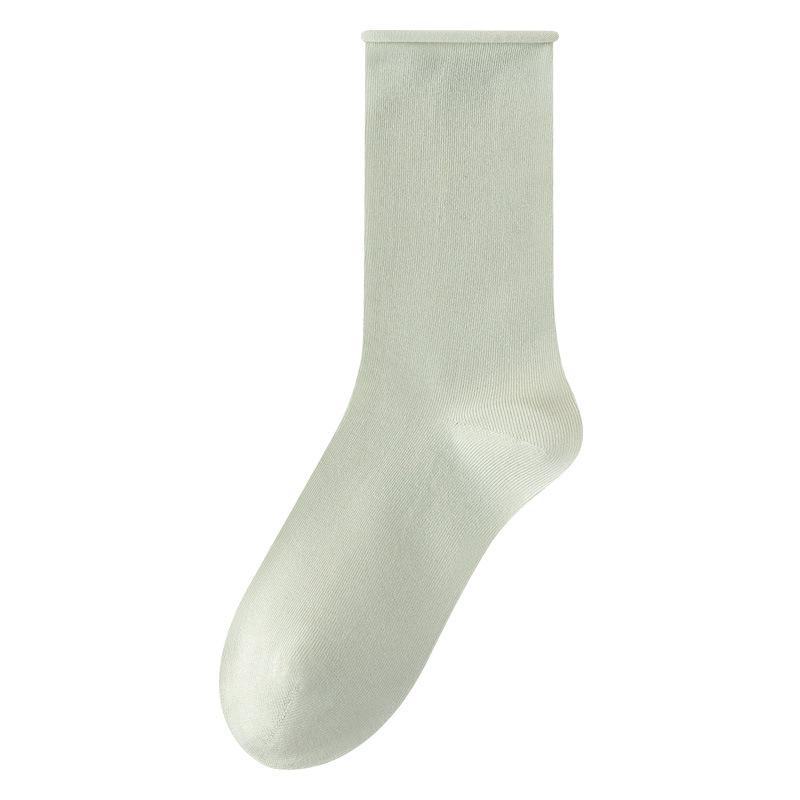 Женские антибактериальные и дезодорирующие носки средней длины из шелка Mulberry - без косточек, свободный крой для осени.