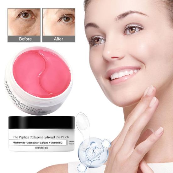 Eye Bags Remover Patch 60 Pcs Collagen Patches, Peptide Mask for Puffiness Dark Circles, Circle Treatment Hydrating Gel under Fine Lines, Skin Firming