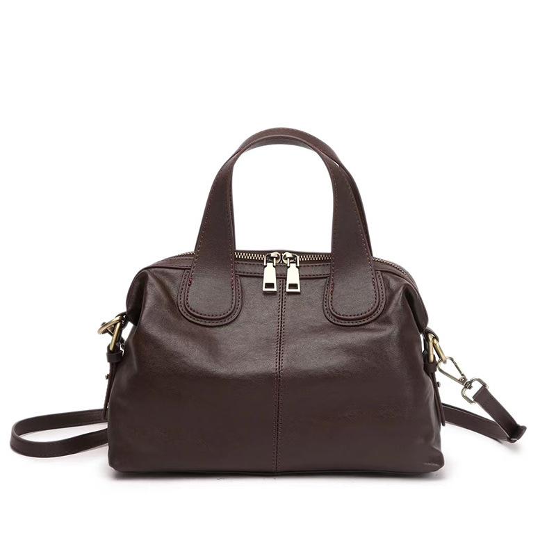 2025 Осень Зима Новая Модная Элегантная Сумка из Коровьей Кожи Верхнего Слоя для Женщин Большая Вместимость Сумка Тоут Высококачественная Натуральная Кожа Сумка Кроссбоди для Женщин