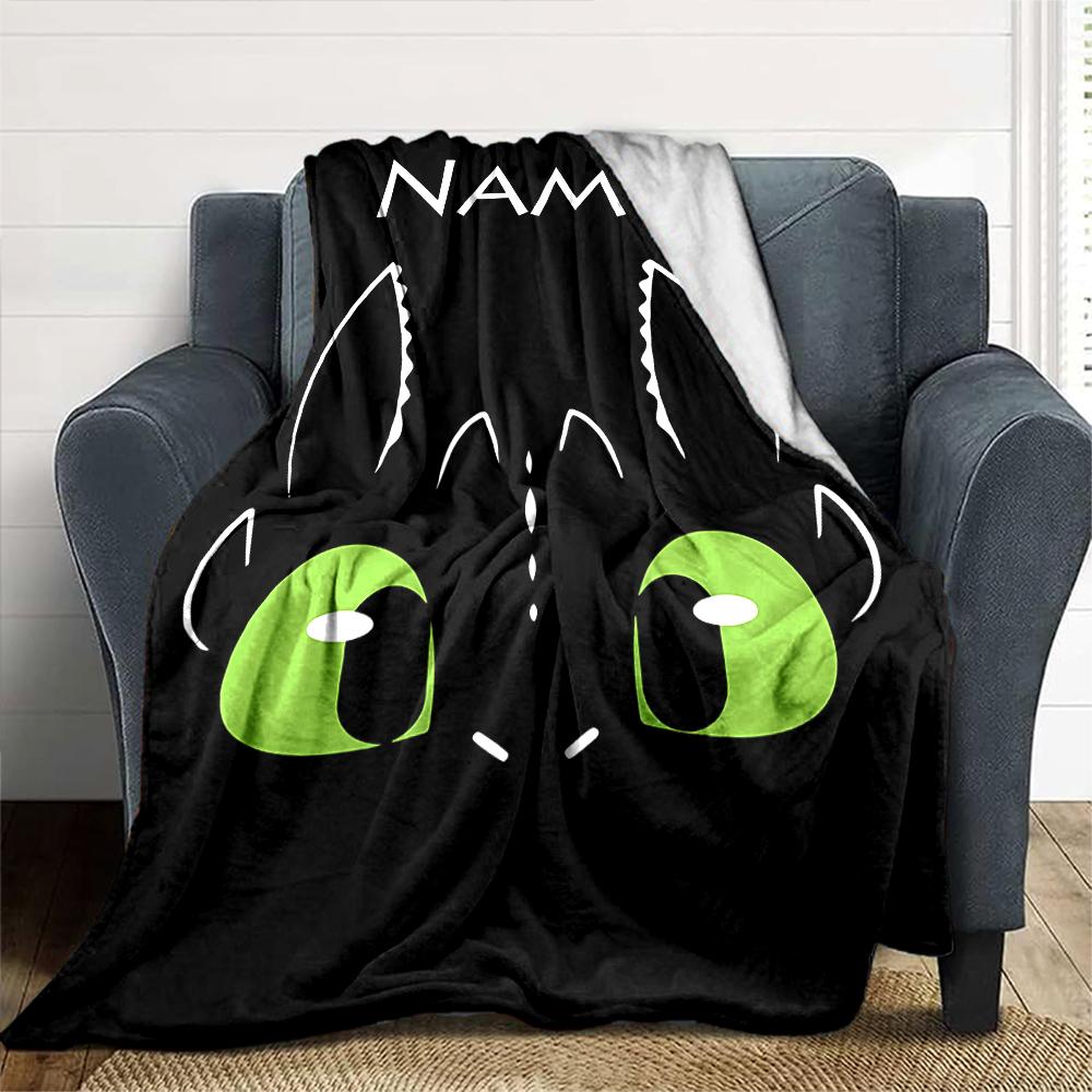 Customiz Name Personality How to Train Your Dragon Toothless Blanket Soft &Warm Sofa Office Bed Travel Lunch Break Blanket, Gift Suitable All Seasons