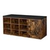 Shoe Bench Shoe Cabinet Shoe Shelf with 9 Open Compartments and Lined Cabinet 110 X 30 X 48 Cm Rustic Door
