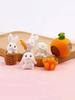 4PCS-Miniature Rabbit Model Mini Bunny Figurine Desktop Garden Landscape Ornament Resin Craft Easter Cute Home Office Decor Supp