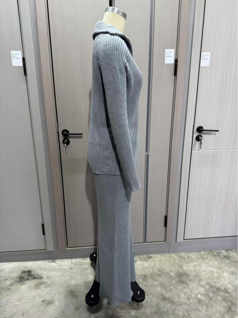 Женский вязаный комплект: свитер и юбка миди – Осенняя коллекция 2025, европейская/американская мода