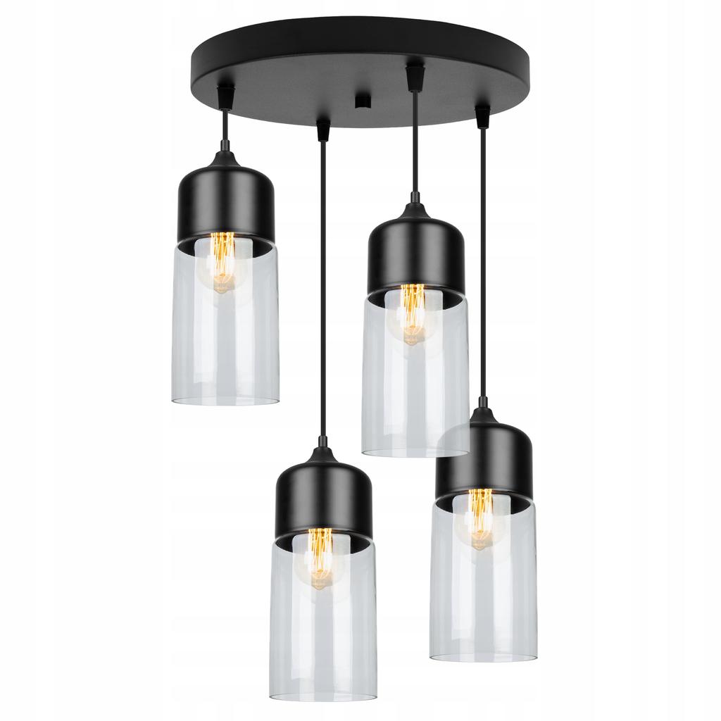 Ceiling hanging lamp, glass lampshade, LED