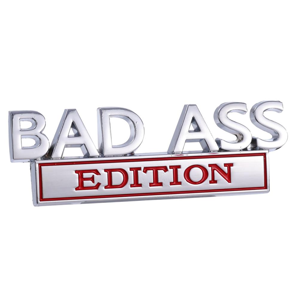 BAD ASS Metal Car Stickers Car Bumper Leaf Plate Logo Zinc Alloy EDITION Body Decal Automotive Exterior Modification Accessories