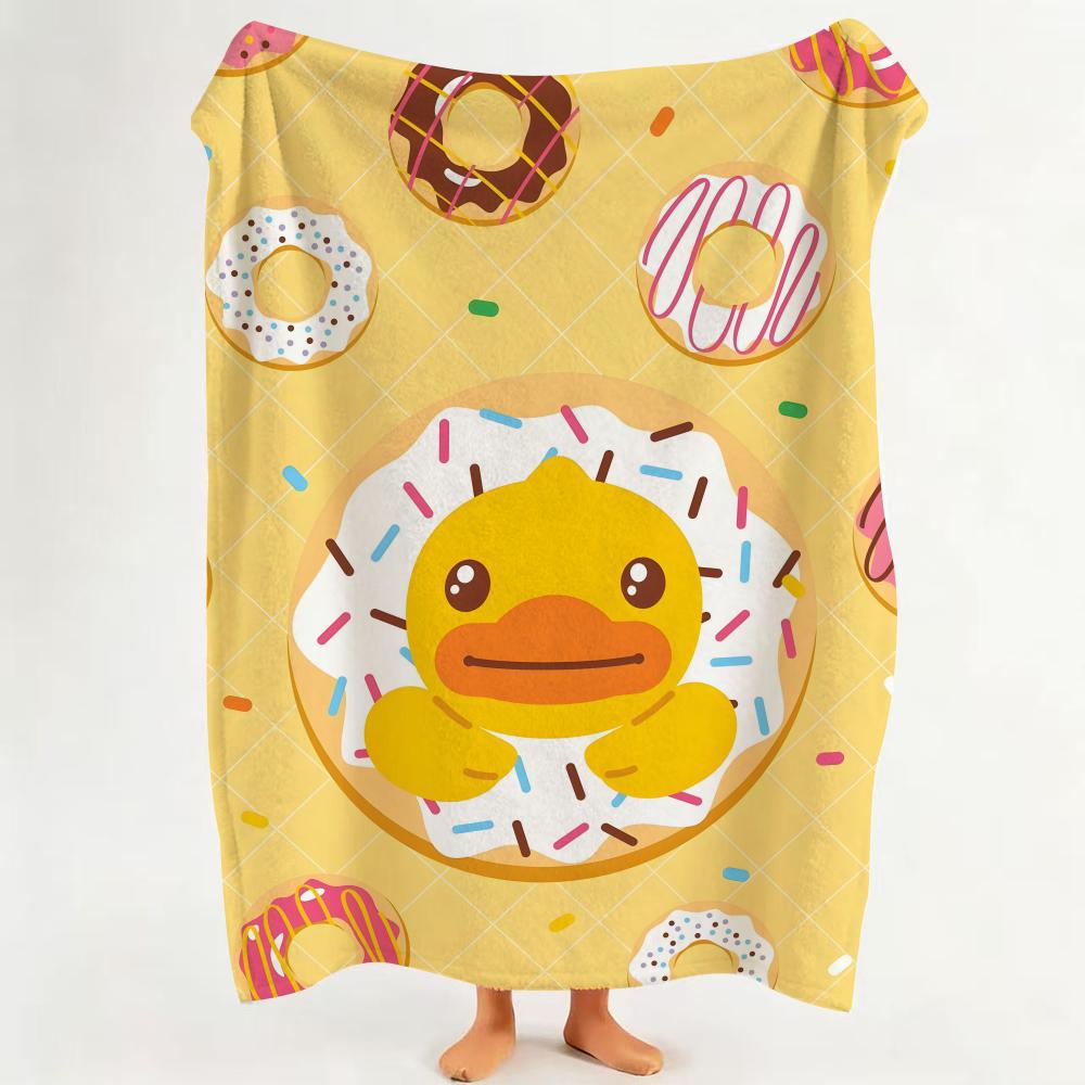 toy Y Yellow R Rubber D Duck Throw Flannel Throw Blanket Suitable for Sofa Living Room Bedroom