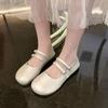 Light Mouth Round Head Champagne Doudou Shoes Autumn New Double Buckle Belt Single Shoes with Skirt Mary Jane Shoes