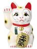 Белый 5-дюймовый Манэки-нэко (Правильно) [15см, 180г] [Манэки-нэко] Фигурка кошки - талисман на удачу, подарок на открытие