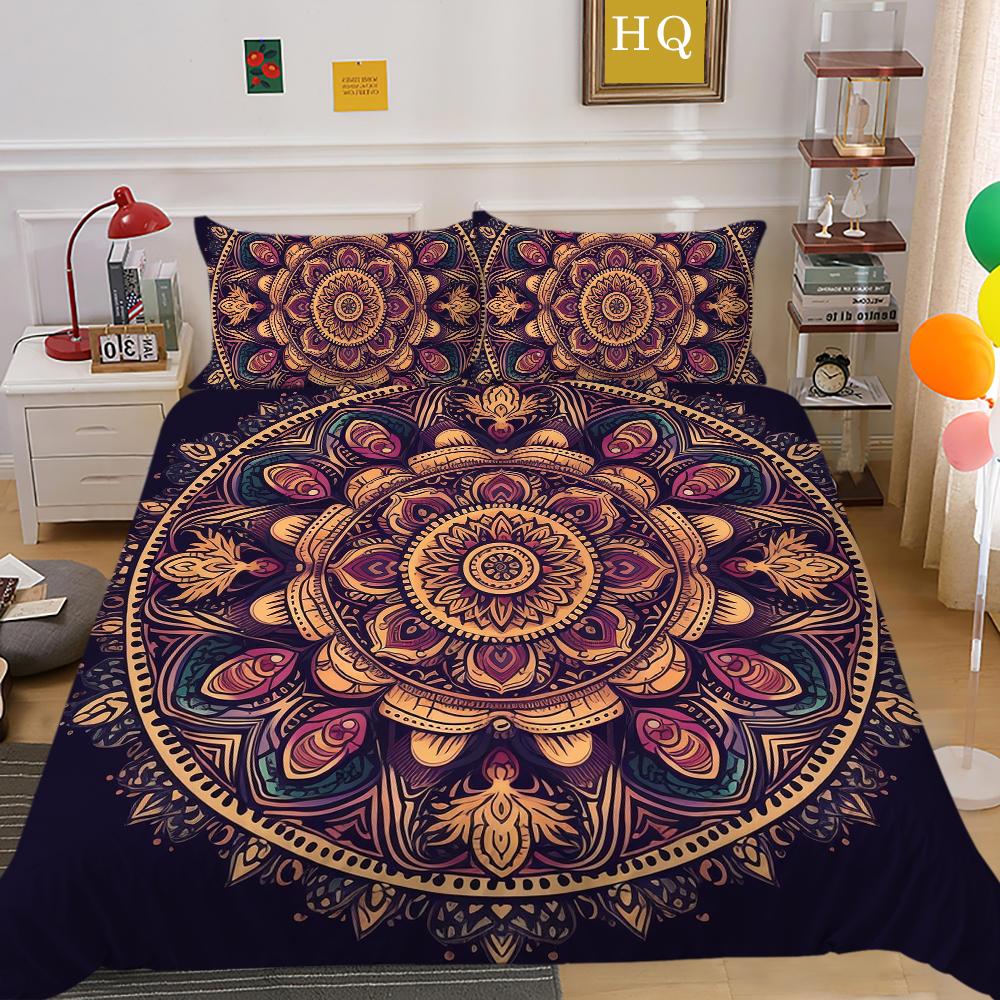 Модный комплект пододеяльников, элитный дизайн, украшение для спальни, наволочка с 3D принтом мандалы, домашнее постельное белье размера Twin King Size