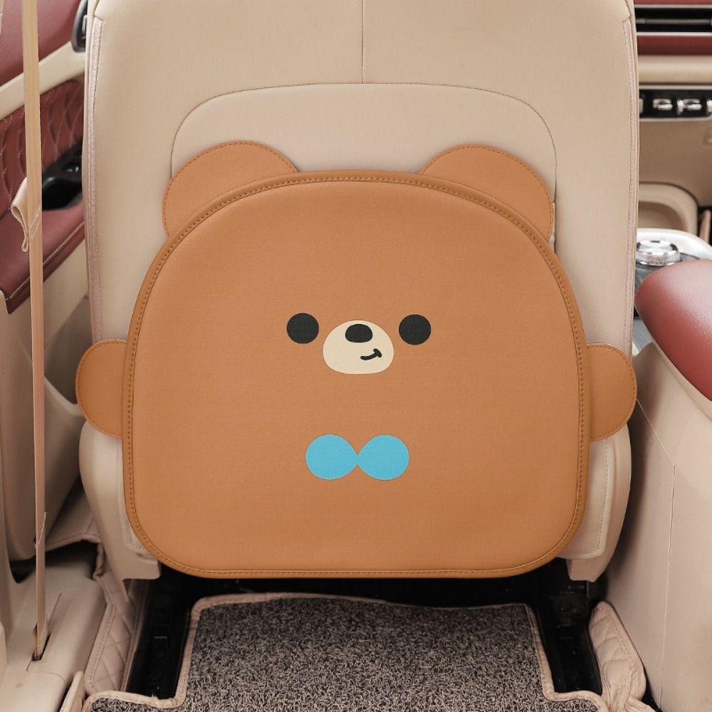 Cartoon Design Car Seat Back Cover Leather Protective Auto Anti Kick Mat Rear Seat