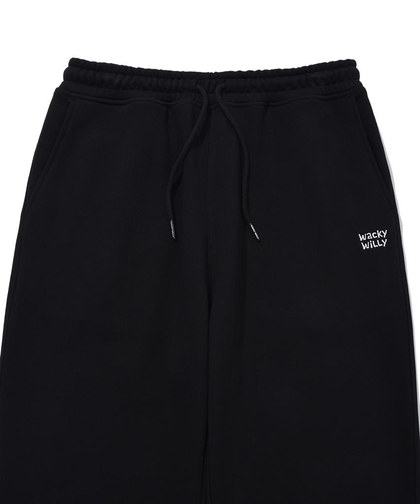 WACKY WILLY Signature Sweat Semi-Wide Pants Black