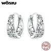925 Sterling Silver Hollow Out Butterfly Hoop Earrings For Women Shiny AAA Zircon Drop Earring Wedding Party Jewelry Gift