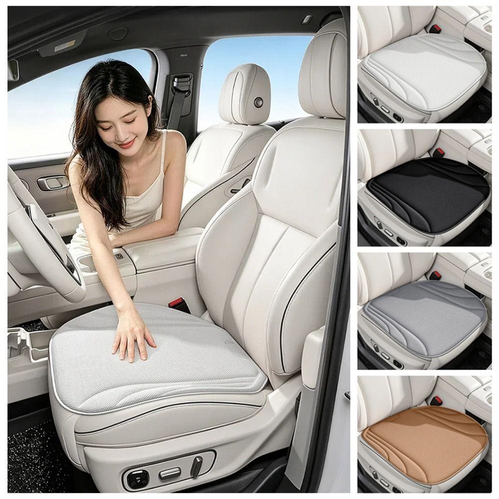 Seaweed Fiber Fabric Car Seat Cushion Anti Slip Bottom Thick Latex Filling Auto Seat Cover Breathable Material