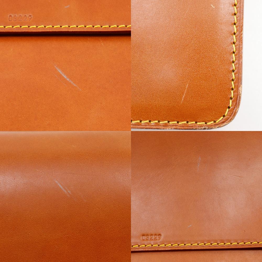 LOUIS VUITTON Selbit Business bag Nume leather vintage Camel Nomad mens Used