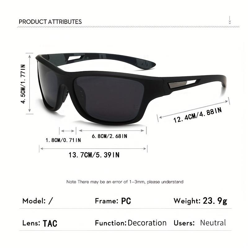 10 Pairs of Men's Colored Real Film Sports Glasses Durable PC Frame Suitable for Daily Leisure Parties and Driving Use