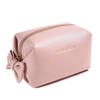 Rownyeon Portable Makeup Cute Ribbon Korean PU Birthday Gift Pouch, Design, Compact, Multi-Compartment, Style, Water-Repellent Leather, Mini, Small,