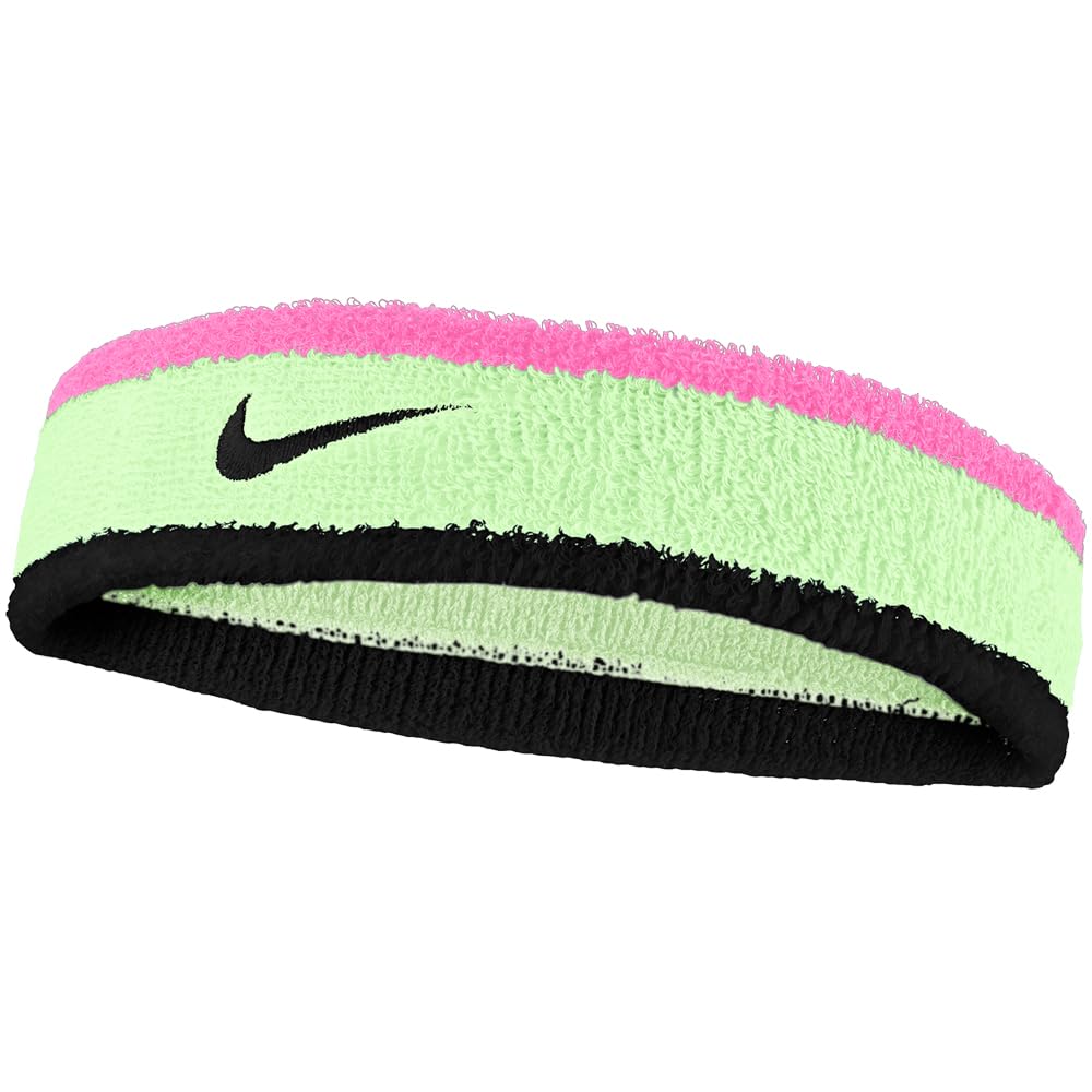 Nike Классическая повязка на голову Swoosh в цвете Barely Volt/Playful Pink/Black (BN1000-725)