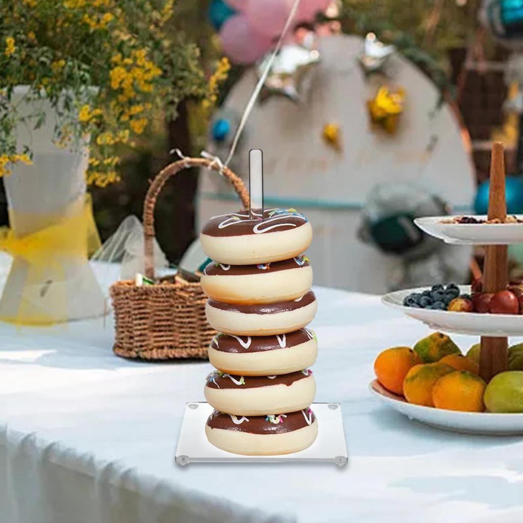Acrylic Donut Stand Durable Table Centerpiece Bagel Display for Graduation Wedding Anniversary Baby Shower Thanksgiving