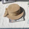 French flat hat straw hat women's summer seaside play beach hat top hat floral with sun protection hat