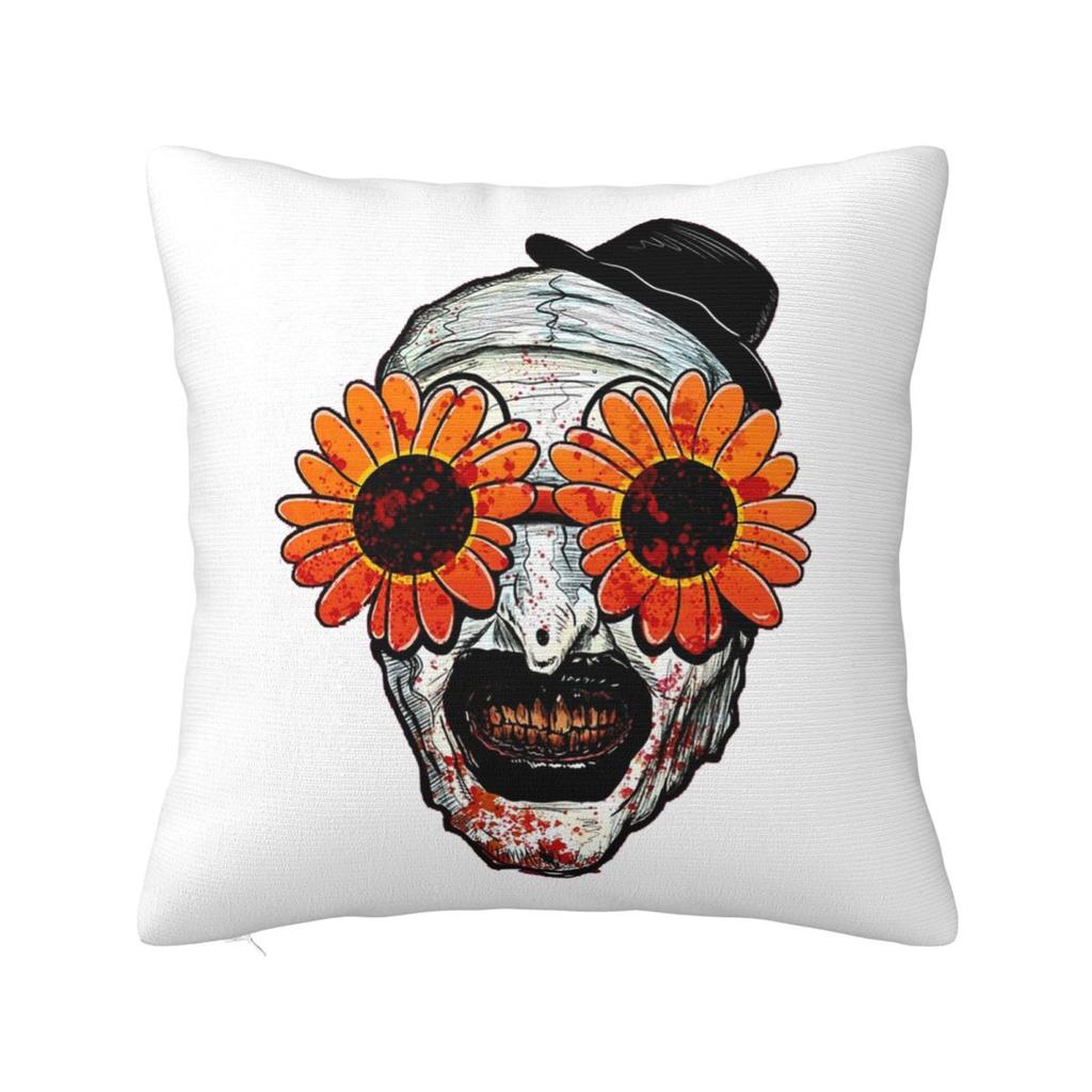 Art The Clown Terrifier Sunflower Sunglasses Square Pillowcase Pillow Cover Cushion Comfort Throw Pillow for Home Car
