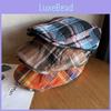 Color Grid Clashing Summer Breathable Cotton Blended Beret Hat Fashion Women