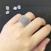 Huitan Full Sparkling Cubic Zirconia Wide Rings for Women Fashion Luxury Wedding Bands Finger Accessories Style Rings Jewelry