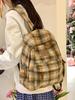 Очаровательный рюкзак в клетку твид с таксой для девочек - от учениц средней школы до студенток колледжа (Коллекция Осень/Зима 2025)
