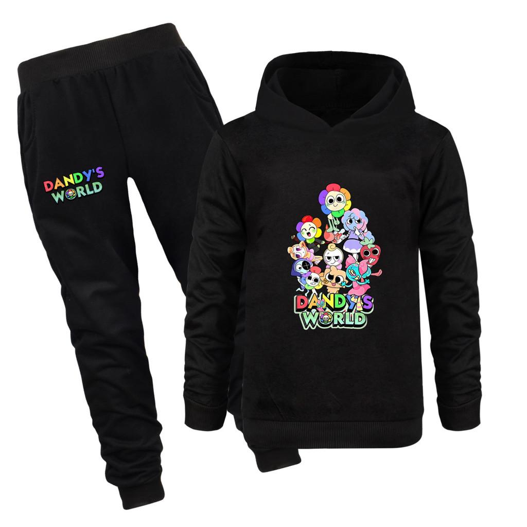 5406 2 шт./комплект Детские Мальчики Девочки Dandy World Принт Хлопковые Толстовки Верх Штаны Комплект Одежды