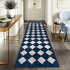 Simple Checkered Long Carpet, Suitable For Bedroom, Entrance Hall, Corridor Floor Mat, Home Decoration.