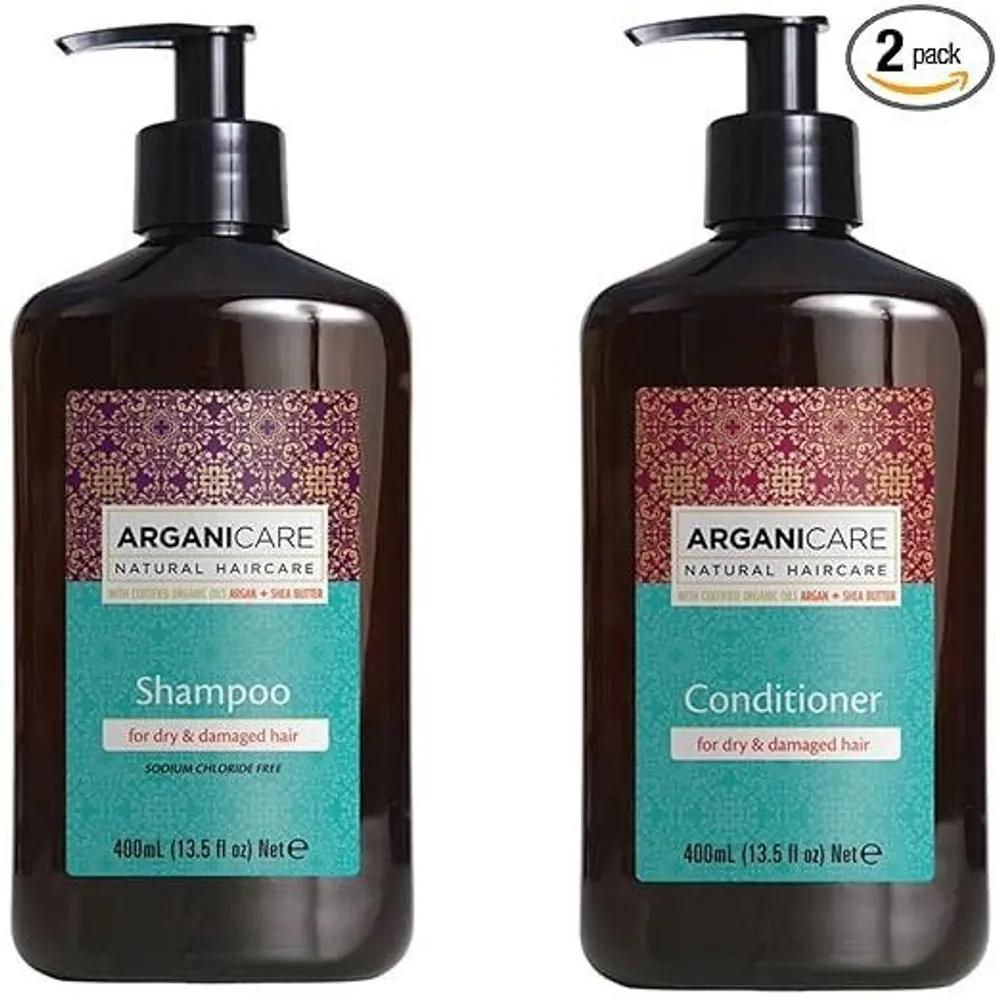 ARGANICARE Natural Hair Care Damaged Hair Shampoo + Conditioner Set 400ml Each