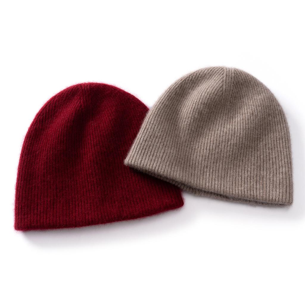 New cashmere basic vertical strip knitted hat autumn and winter warm and cold hat simple and versatile men's and women's headgear cycling hat